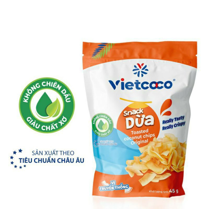 Dừa khô sấy giòn Vietcoco với thiết kế dễ thương, hiện đại