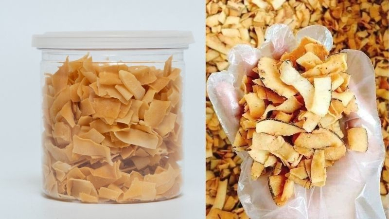 Thưởng thức thành quả dừa sấy khô tự làm 