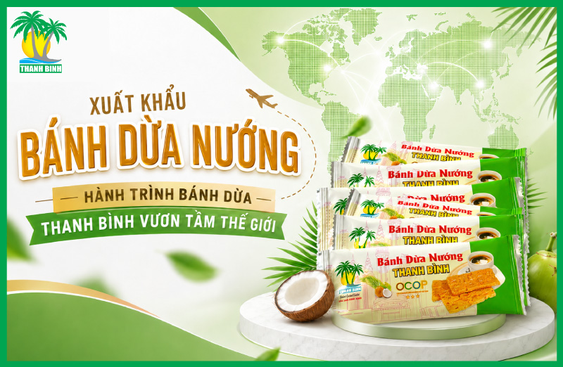 Xuất khẩu bánh dừa nướng